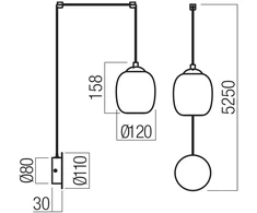 Sieninis šviestuvas 6W LED sieninis/pakabinamas šviestuvas KHADI, juodos/dūmų sp., 3000K, 01-3484