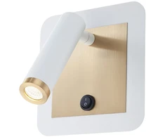 6W LED sieninis šviestuvas CLOSER, baltas/žalvario sp., 3000K