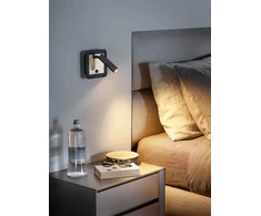 6W LED sieninis šviestuvas CLOSER, juodos/žalvario sp., 3000K