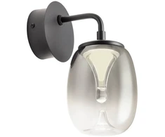 6W LED sieninis šviestuvas DROP, juodos/dūmų sp., 3000K, 01-3924