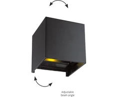 6W LED sieninis šviestuvas GREG, juodas, 3000K, 4188801