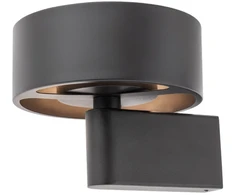 6W LED sieninis šviestuvas PUNKT, juodas, 3000K