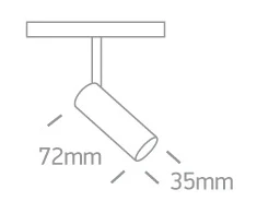 6W LED šviestuvas į magnetines sistemas MINI/MIDI/MAXI/P&amp;P, baltas, 3000/3500/4000K, 48V, 38°, 42108/W/V