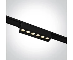 6W LED šviestuvas į magnetines sistemas FLAT, juodas, 3000/4000/5000K, 48V, 24°, 43102FA/B/V
