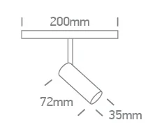 6W LED šviestuvas į magnetines sistemas MINI/MIDI/MAXI/P&amp;P, baltas, 3000/4000K, 48V, 38°, DALI, 42108L/W/V