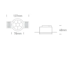 6W LED užglaistomas šviestuvas, baltas, 3000K, 10106XTR/W/W