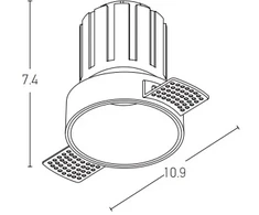 6W LED užglaistomas šviestuvas, baltas, 3000K, S095