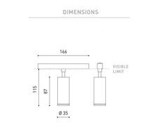 6W šviestuvas į magnetines sistemas FIT 35 48V, 3000K, DALI, baltas
