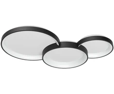 72W LED paviršinis lubinis šviestuvas COMBI, juodas, 3000/4000/6000K, dimeriuojamas