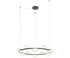 74,4W LED pakabinamas šviestuvas SINCLAIR, juodos sp./skaidrus, 3000K, dimeriuojamas, 01-3310