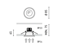 7,5W įleidžiamas šviestuvas DROP MICRO Matinis, baltas, 2700K, IP54