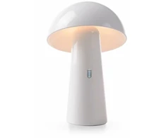 7,5W LED įkraunamas stalo šviestuvas SHITAKE, baltas, 3000K, IP44, su MicroUSB jungtimi, dimeriuojamas
