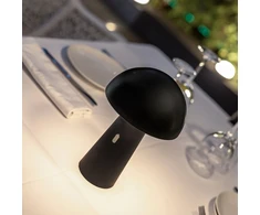 7,5W LED įkraunamas stalo šviestuvas SHITAKE, juodas, 3000K, IP44, su MicroUSB jungtimi, dimeriuojamas