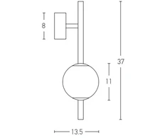 7.5W LED sieninis šviestuvas, juodas, 3000K, 20133
