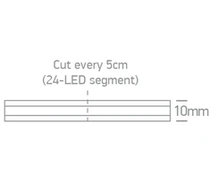 7,5W/m lanksti COB LED juosta, 24V, IP67, 480LEDs/m, 4000K, 20m ritė, 7844LW/C