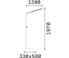 Pakabinamas šviestuvas 76W LED toršeras su šviesos jutikliu COMFORT, baltas, 3000-5700K, šviečia į viršų ir į apačią, dimeriuojamas, 345307