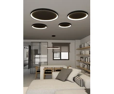 77W LED lubinis šviestuvas GRACE, juodas, 2700/3000/4000K, dimeriuojamas, P3848372NDP