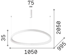 78W LED pakabinamas šviestuvas GEMINI, baltas, 2700K, 341613
