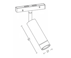 7W LED akcentinis šviestuvas į magnetinę sistemą ZAMBELIS MAGNETIC, baltas, 4000K, DALI, 20404
