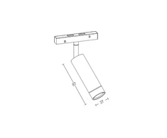 7W LED akcentinis šviestuvas į magnetinę sistemą ZAMBELIS MAGNETIC, juodas, 2700K, DALI, 20407-BD