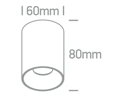 Lubinis šviestuvas 7W LED cilindro formos paviršinis šviestuvas, baltos/juodos sp., 3000K, dimeriuojamas, 12107R/W/W