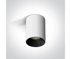 Lubinis šviestuvas 7W LED cilindro formos paviršinis šviestuvas, baltos/juodos sp., 3000K, dimeriuojamas, 12107R/W/W