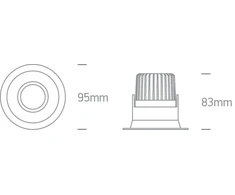 7W LED įleidžiamas, pakreipiamas šviestuvas, juodas, 3000/3500/4000K, 11107FD/B/V