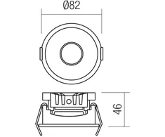 7W LED įleidžiamas pakreipiamas šviestuvas MT 146 LED, juodas, 3000K
