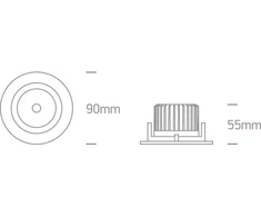 7W LED įleidžiamas, pakreipiamas šviestuvas, baltas, 3000/3500/4000K, 11107B/W/V