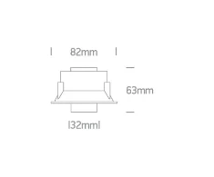 7W LED įleidžiamas reguliuojamas šviestuvas, juodas, 3000K, 11107T/B/W