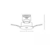 7W LED įleidžiamas šviestuvas, baltas, 2700K, S338