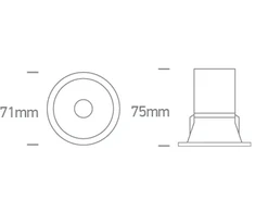 7W LED įleidžiamas šviestuvas, juodas, 3000/4000/5000K, 10107D/B/V