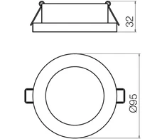 7W LED įleidžiamas šviestuvas MT 137 LED, baltas, 4000K, IP44
