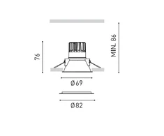 7W LED įleidžiamas šviestuvas SWAP S, baltos/juodos sp., 3000K