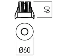 7W LED įleidžiamas šviestuvas XPIXEL, matinės baltos/juodos sp., 3000K