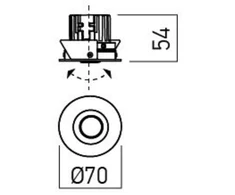 7W LED įleidžiamas šviestuvas XPIXEL, matinės baltos/juodos sp., 2700K