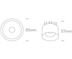 7W LED įleidžiamo montavimo šviestuvas, baltas, 3000K, 10107A/W/W