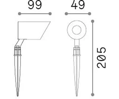 7W LED įsmeigiamas šviestuvas KOALA, juodas, 3000K, IP65, 331386