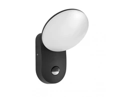 7W LED lauko sieninis šviestuvas MONTI, juodas, 3000K, su judesio davikliu