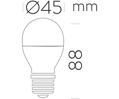 7W LED lemputė, E27, 3000K, 190°, dimeriuojama, ACB62165