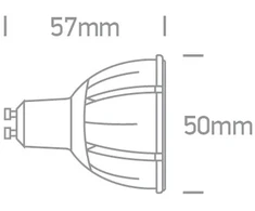 7W LED lemputė, GU10, 3000K, 10°, dimeriuojama, 7307G/W/10