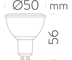 7W LED lemputė, GU10, 4000K, 12°, dimeriuojama, ACB62587
