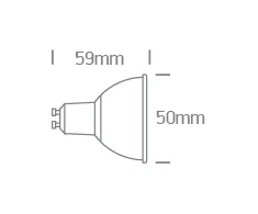7W LED lemputė, GU10, 60°, balta, 2700/3000/4000K, 7307G/V