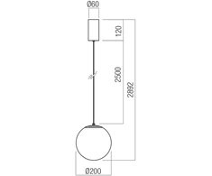 7W LED pakabinamas šviestuvas IRIDES, juodos/kavos sp., 2700K, 01-4097