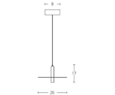 7W LED pakabinamas šviestuvas, juodas, 3000K, 18139-B
