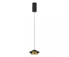 7W LED pakabinamas šviestuvas, juodos/aukso sp., 3000K, su filtru nuo akinimo, 25347