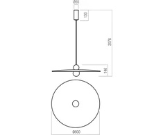 7W LED pakabinamas šviestuvas NUWA, juodos sp./tamsiai pilkas, 2700K, 01-4110