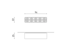 Lubinis šviestuvas 7W LED paviršinis šviestuvas Juodas FOSTER MICRO, juodas, 3000K