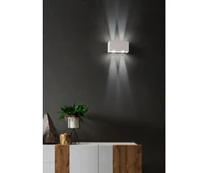 7W LED sieninis šviestuvas AMPLITUDE, baltas, 3000K, šviečia į viršų ir į apačią, reguliuojamas šviesos kampas, 01-1229