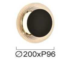 7W LED sieninis šviestuvas GLOSSY, juodos sp./skaidrus, 3000K, 4322100
